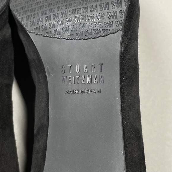 Stuart Weitzman Shoes Womens 7 black suede heels designer classic - Picture 10 of 13